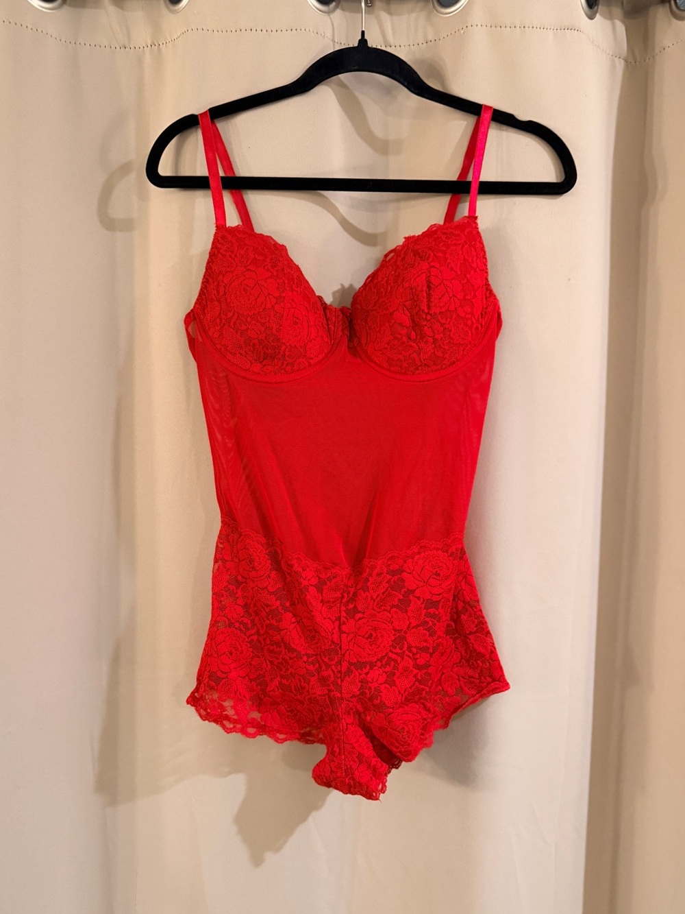 Rampage Red Lace Chemise Bodysuit